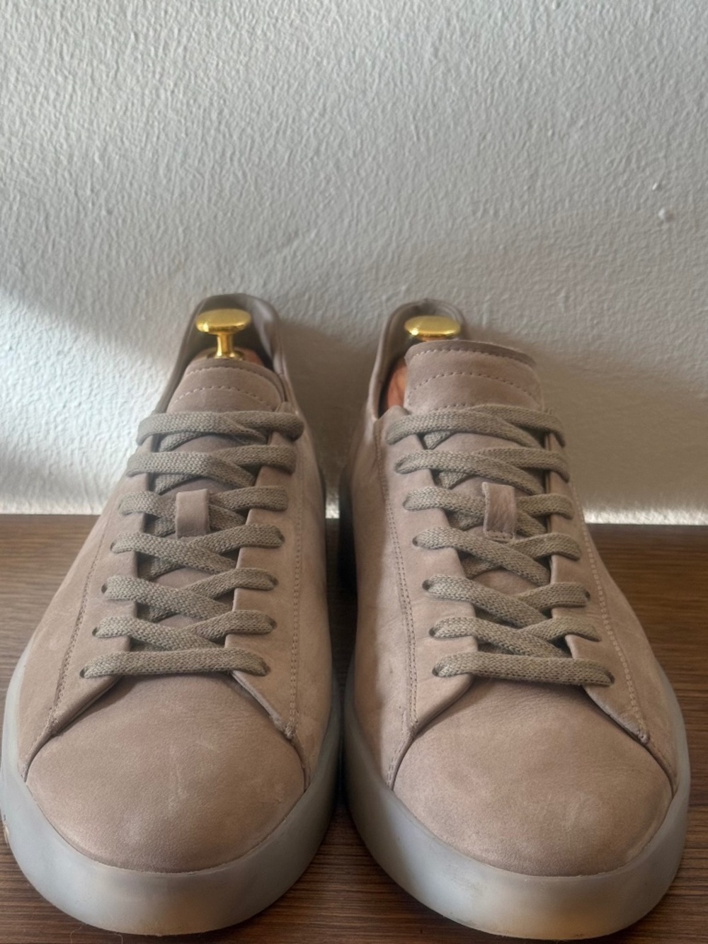 Fear of God ESSENTIALS Taupe Leather Suede Sneakers EU 44 Men's Luxury Casual Sh